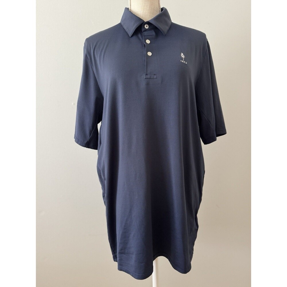 KJUS‎ Men's Blue Soren Stripe Polo Short Sleeve Sz M UPF50+ Meridian Hills CC